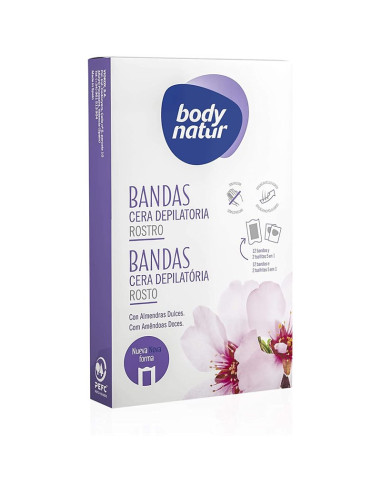 BODY NATUR BANDAS DEPILATORIAS ROSTRO 12 UNIDADES