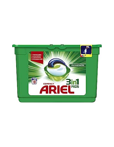 DETERGENTE ARIEL CAPULAS 3 EN 1 - 18 UNIDADES