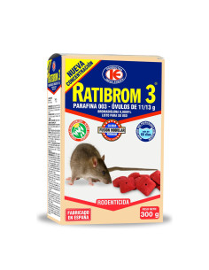 Raticida Ratibrom 3 Parafina Óvulo 1113 g 003 Estuche 300 g