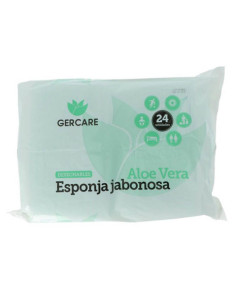 ESPONJA JABONOSA DESECHABLE CON ALOE VERA GERCARE BOLSA 24 UNDS.