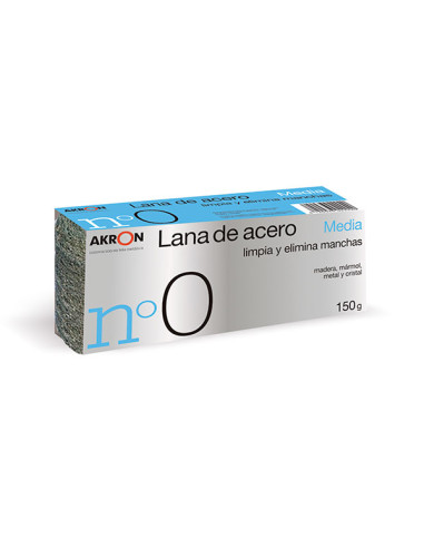 LANA DE ACERO BOBINA 150GR. AKRON MEDIA 0         LANIL