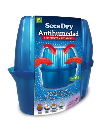 SecaDry Antihumedad Recipiente y recambio 450 gr granulado