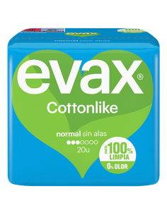 EVAX COTTONLIKE NORMAL SIN ALAS 20 UDS