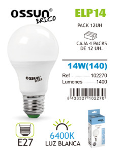 LAMPARA LED OSSUN STANDARD 14W E27 BLANCA