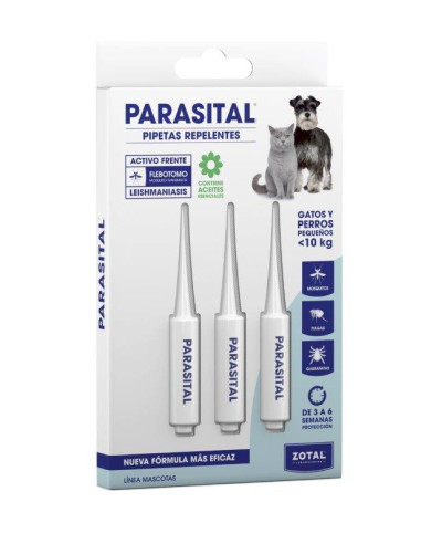 PIPETAS PARASITAL PERROS PEQ. Y GATOS 3 UNID.