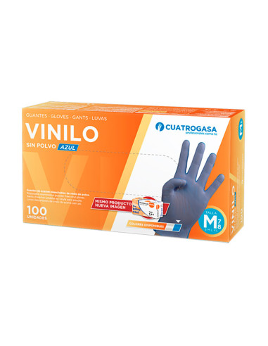 GUANTES VINILO AZUL C100 PÑO