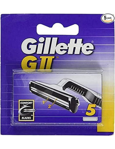 LAS CUCHILLAS DE AFEITAR GILLETTE GII CUENTAN CON DOBLE HOJA PARA MEJORAR  TU AFEITADO. SE AJUSTAN A TODOS LOS MANGOS GILLETT