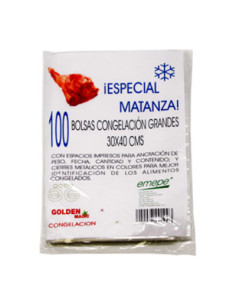 BOLSA DE CONGELACION GRANDES 30X40 CMS ESPECIAL   MATANZA 100 UDS