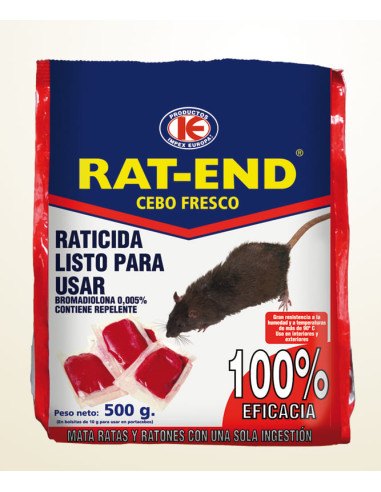 RAT-END 003 CEBO FRESCO CAJA 10 KG 20 BOLSAS X   500 GRIMPEX