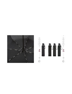PARAGUAS HOMBRE PLEGABLE 3610 7 VARILLAS AUTOMATICO XL NEGRO