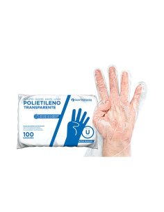 Guantes Transparentes Polietileno 100 uds Uso Alimentario