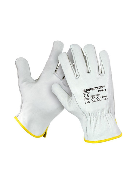 LUVAS DE COURO CINZA SAFE TOP 114B10