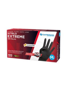 GUANTES NITRILO EXTREM NEGRO CAJA 100 uds  GRANDE