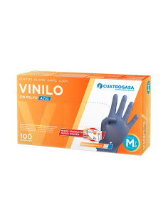 GUANTES VINILO AZUL CAJA 100 uds  MED
