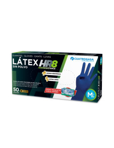 GUANTES LATEX AZUL LARGO CAJA 50 uds  PEQUEÑA