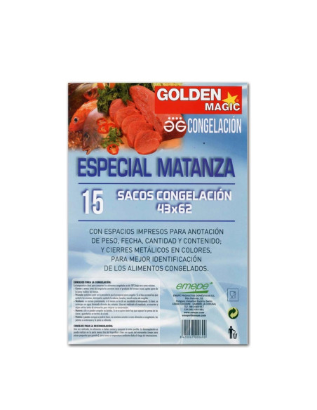 BOLSA CONGELADO GOLDEN  PAQUETE  15 uds  42x62