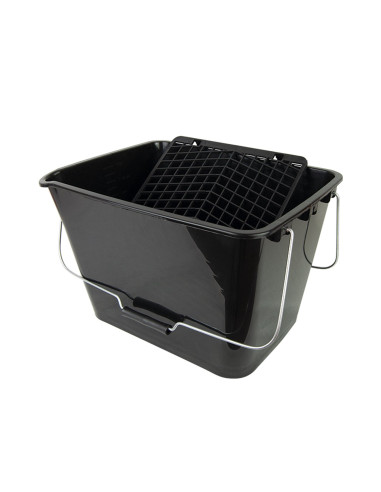 Cubeta Pro Plástico 16 L negra + rejilla