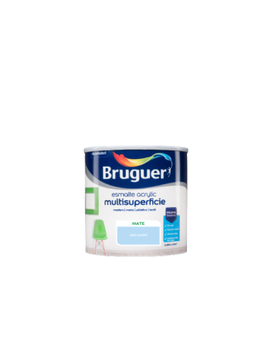 BRUGUER ESMALTE ACRÍLICO MULTI-SUPERFÍCIE MATTE 250 ml. AZUL PASTEL