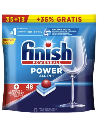 FINISH TODO EN 1 PASTILLAS LAVAVAJILLAS 48 UND