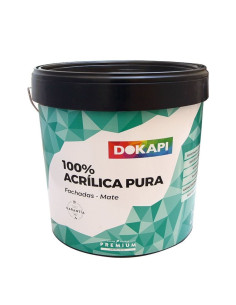 Dokapi Revestimiento Acrílico Puro 100% Mate Negro 4 L