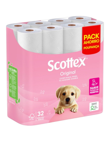 Scottex Papel Higiénico Original 32 rollos