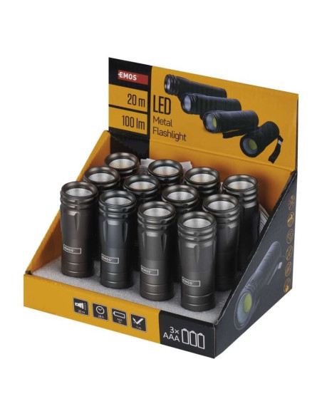 Emos Linterna LED COB Aluminio P4705 3W 100 lm 3xAAA