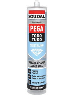 Soudal Pega Todo Sellador Adhesivo Transparente 290 ml