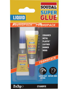 Soudal Super Glue Líquido 3 g + 3 g