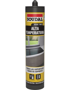 Soudal Silicona Neutra Alta Temperatura Negro 290 ml