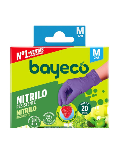Bayeco Guantes Nitrilo Resistente Morado Caja...