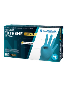 Cuatrogasa Guantes Nitrilo Extreme Plus Azul Caja 100 uds...