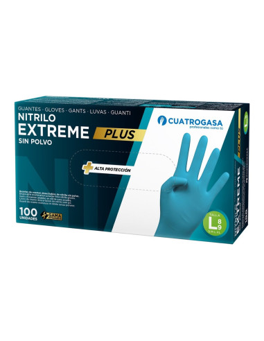 LUVAS DE NITRILO C100UN. GDE. AZUL 8