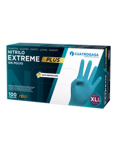 Cuatrogasa Guantes Nitrilo Extreme Plus Azul Caja 100 uds...