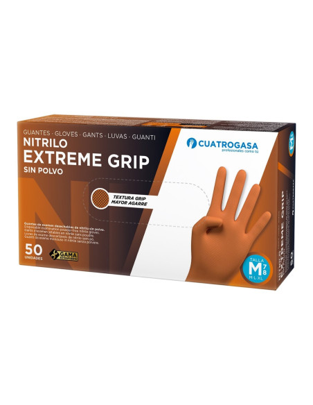 LUVAS DE NITRILO LARANJA GRIP C50 MED.