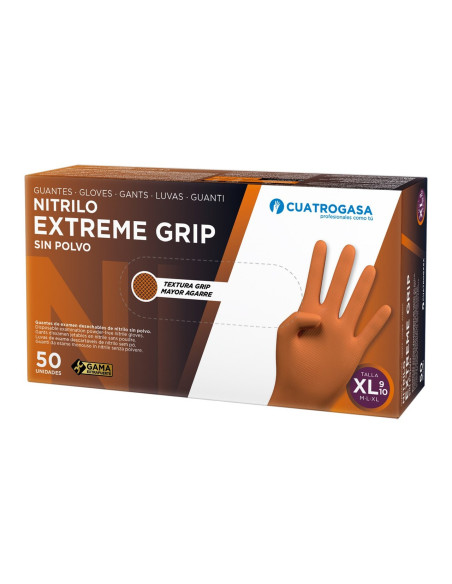 LUVAS DE NITRILO LARANJA GRIP C50 EXTRA GDE.