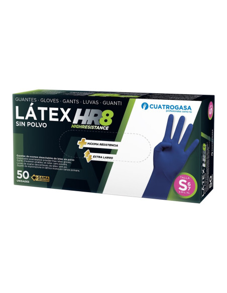 LUVAS LONGAS DE LÁTEX AZUIS COM 50 PÑA.