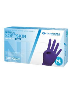 Cuatrogasa Guantes Nitrilo Softskin Azul Caja 100 uds...