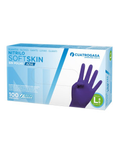 Cuatrogasa Guantes Nitrilo Softskin Azul Caja 100 uds...