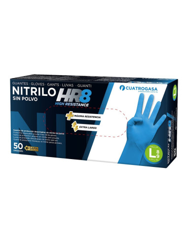 LUVAS DE NITRILO ROXAS C50 HR8 TAMANHO L