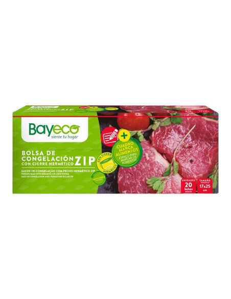 Bayeco Bolsas de Congelación con Cierre Zip Pequeñas 17 x 25 cm 20 uds