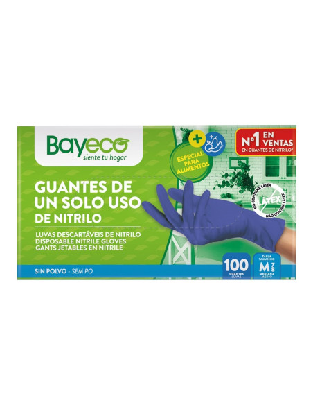 Bayeco Guantes Nitrilo 100 Azul Caja 100 uds Talla M
