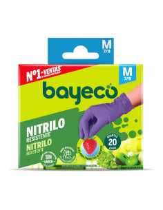 Bayeco Guantes Nitrilo Resistente Morado Caja 20 uds Talla M