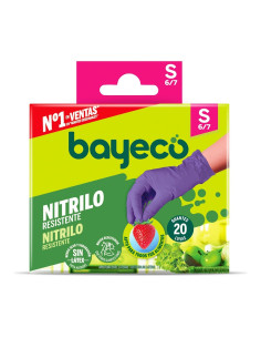 Bayeco Guantes Nitrilo Resistente Morado Caja 20 uds Talla S