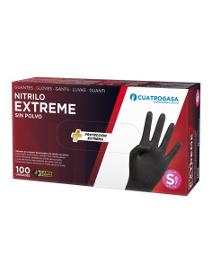 Cuatrogasa Guantes Nitrilo Extreme Negro Caja 100 uds...