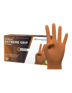 Cuatrogasa Guantes Nitrilo Extreme Grip Naranja Caja 50... 2