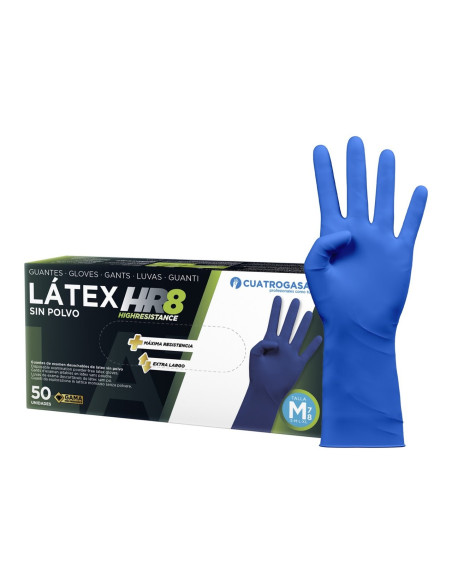 LUVAS LONGAS DE LÁTEX AZUL C50 MED.