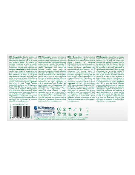 Bayeco Guantes Nitrilo 100 Azul Caja 100 uds Talla S