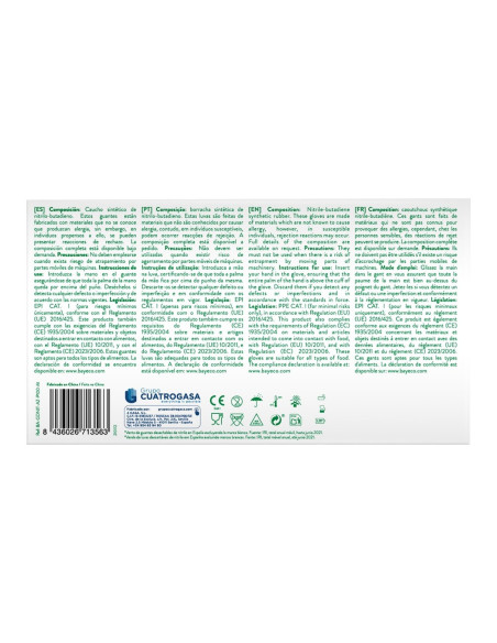 Bayeco Guantes Nitrilo 100 Azul Caja 100 uds Talla M