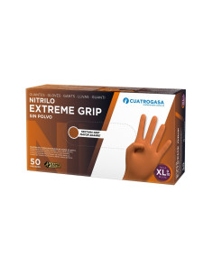 Cuatrogasa Guantes Nitrilo Extreme Grip Naranja Caja 50...