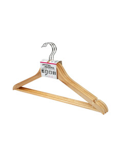 Rozenbal Percha Madera Natural Barnizada 3 uds